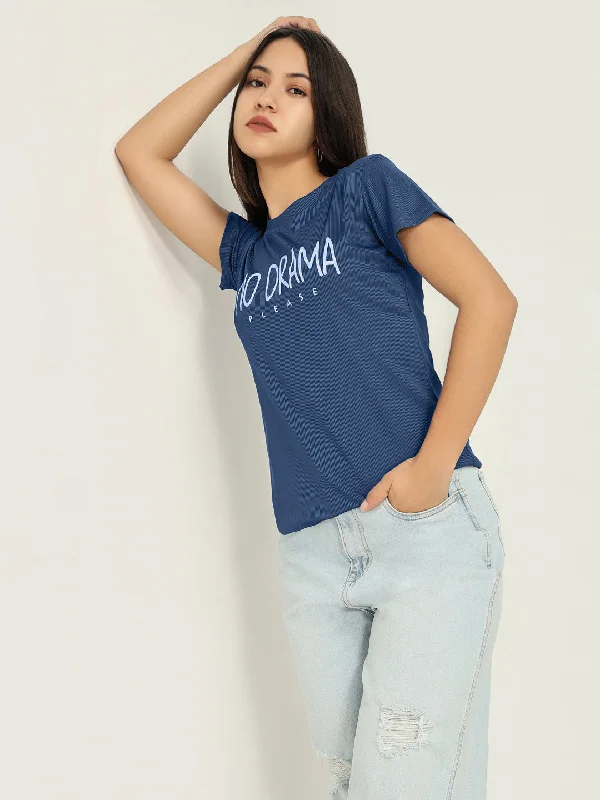 Plus Size Women T Shirt for a Comfortable and Flattering FitWomen Graphic Blue T Shirt
