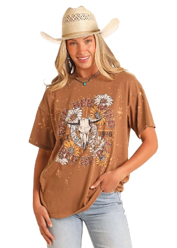 Organic Cotton Women T Shirt for Eco - Conscious WearersWomen's Rock & Roll Cowgirl T-Shirt #BW21T05927 Organic Cotton Women T Shirt for Eco - Conscious WearersWomen's Rock & Roll Cowgirl T-Shirt #BW21T05927