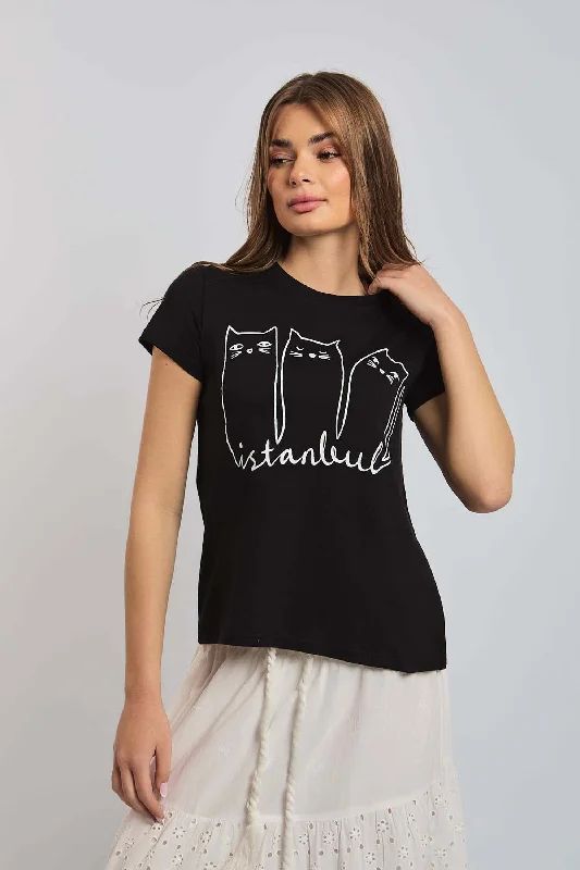 Organic Cotton Women T Shirt for Eco - Conscious WearersWomen Shirt - Black