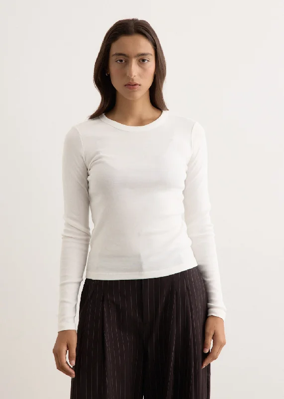 Crop Top Women T Shirt to Pair with High - Waisted BottomsOrganic Cotton Long Sleeve Top