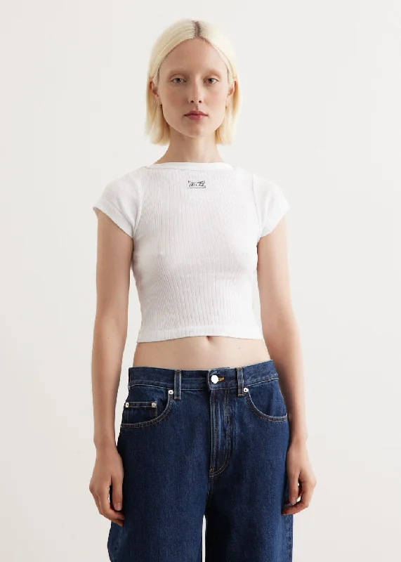 Sleeveless Women T Shirt for Summer ComfortCrop Baby Tee With Gaultier Patch