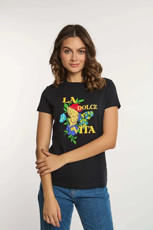 Embroidered Women T Shirt with Intricate DetailsT-Shirt