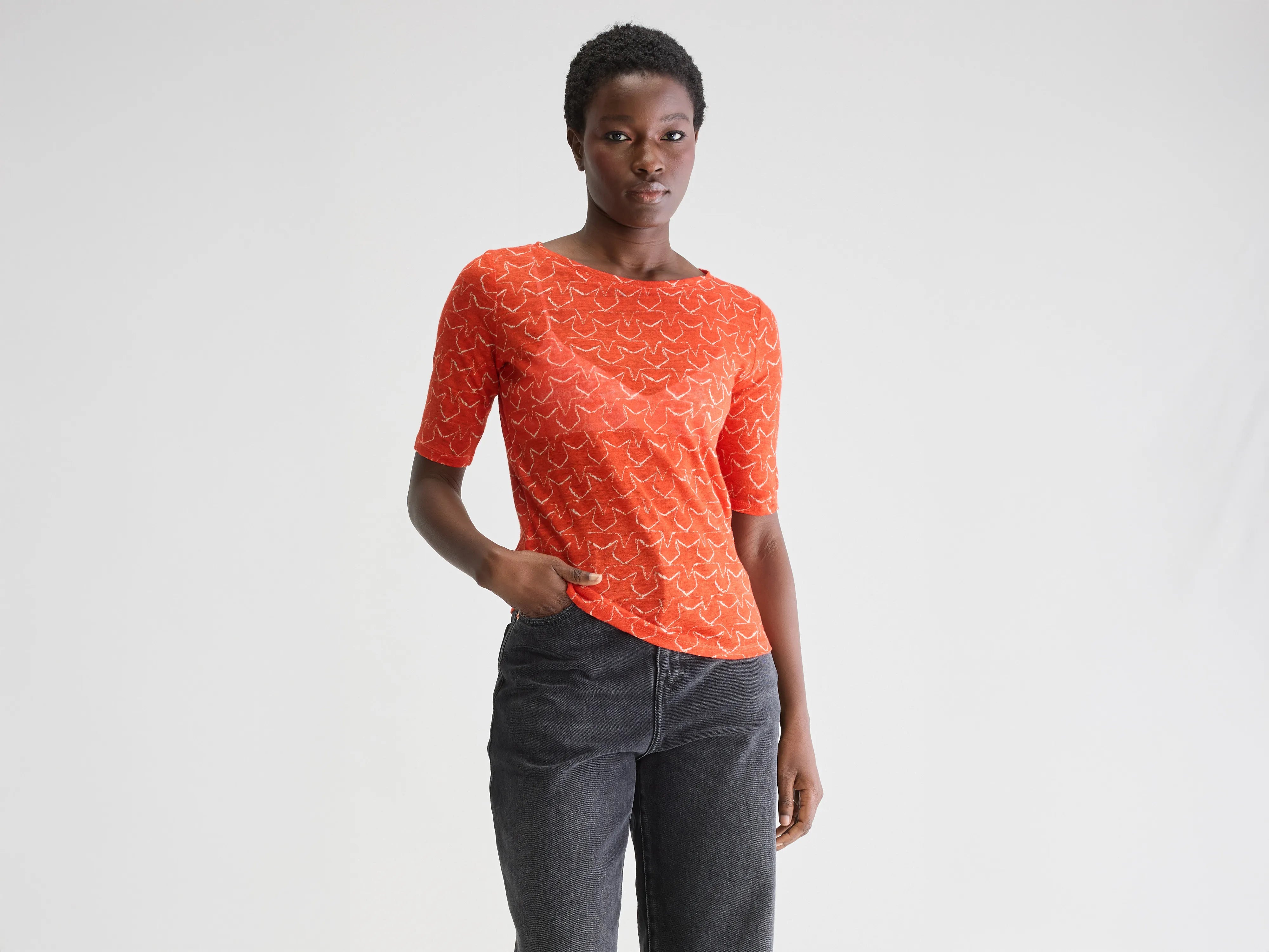 Ringer T Shirt Women with Retro - Inspired StripesSeas slim t-shirt (251 / W / COMBO B)