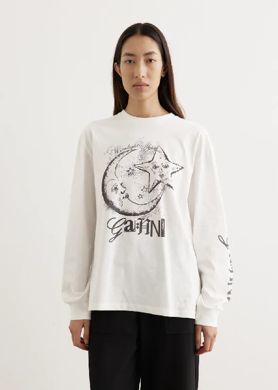 Striped Women T Shirt in a Classic PatternFuture Heavy Jersey Moon Long Sleeve T-Shirt