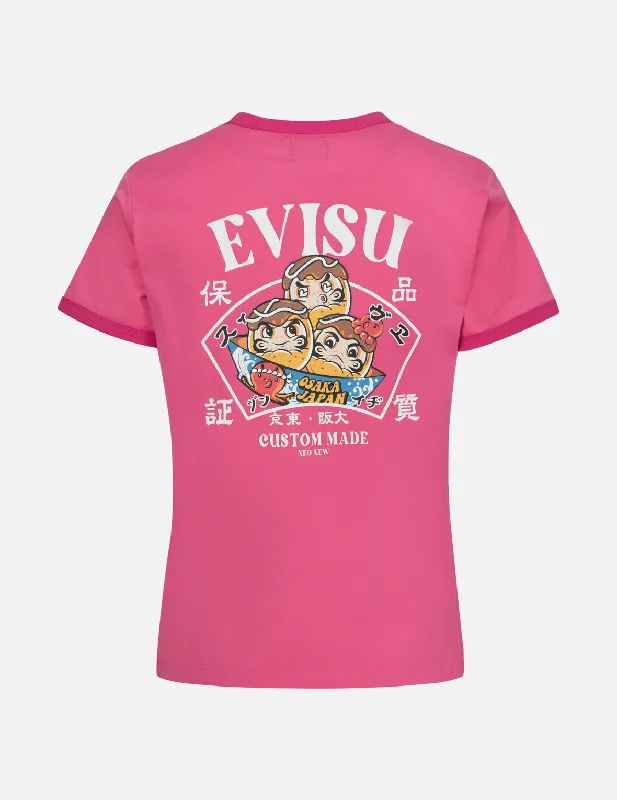 Sleeveless Women T Shirt for Summer ComfortLogo and Takoyaki Daruma Print Regular Fit Ringer T-shirt Sleeveless Women T Shirt for Summer ComfortLogo and Takoyaki Daruma Print Regular Fit Ringer T-shirt