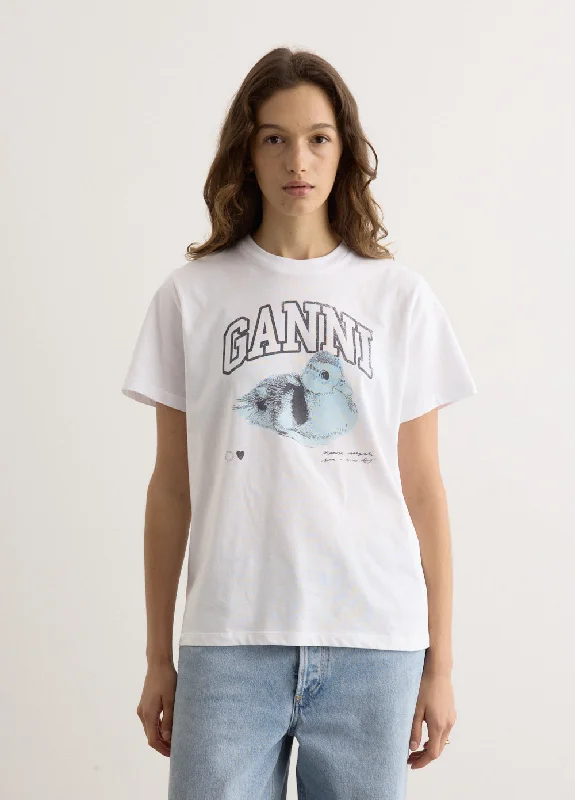 Pocketed Women T Shirt for Added FunctionalityBasic Jersey Duckie Relaxed T-Shirt