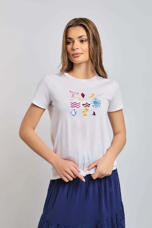 Crew Neck Women T Shirt with a Timeless DesignT-Shirt