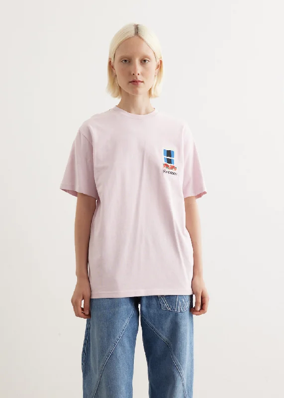 Crew Neck Women T Shirt with a Timeless DesignWindow Embroidery T-Shirt