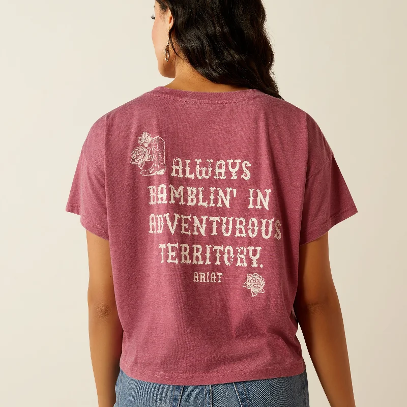 Distressed Women T Shirt with a Laid - Back AestheticWomen's Ariat Always Ramblin' T-Shirt #10055138