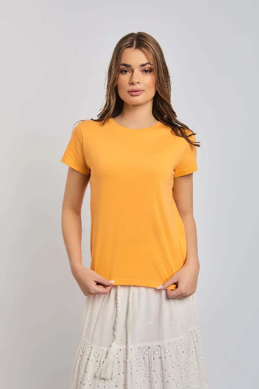 Graphic Print Women T Shirt for a Trendy StatementWomen Shirt - Orange