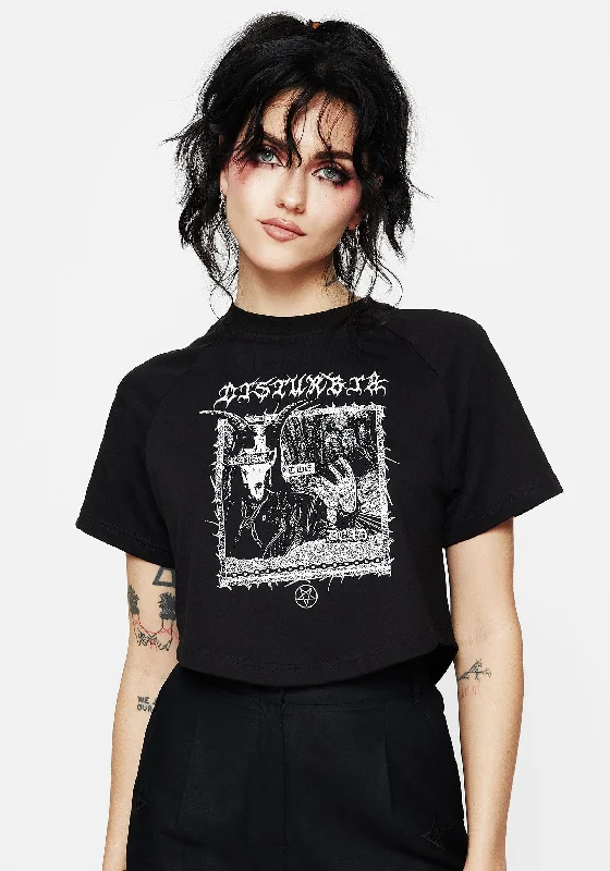 Striped Women T Shirt in a Classic PatternRaise the Dead Graphic Print Crop Tee