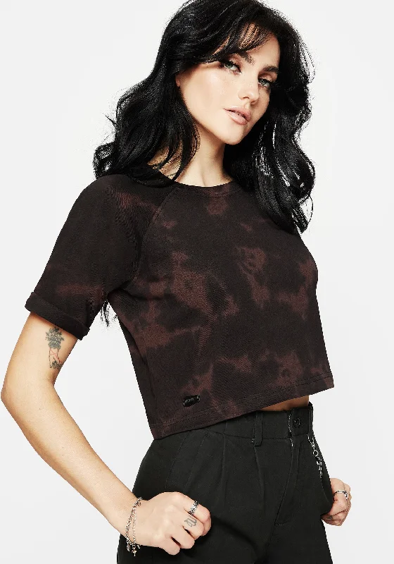 Pocketed Women T Shirt for Added FunctionalityMercury Tie Dye Boxy Crop Cotton Tee