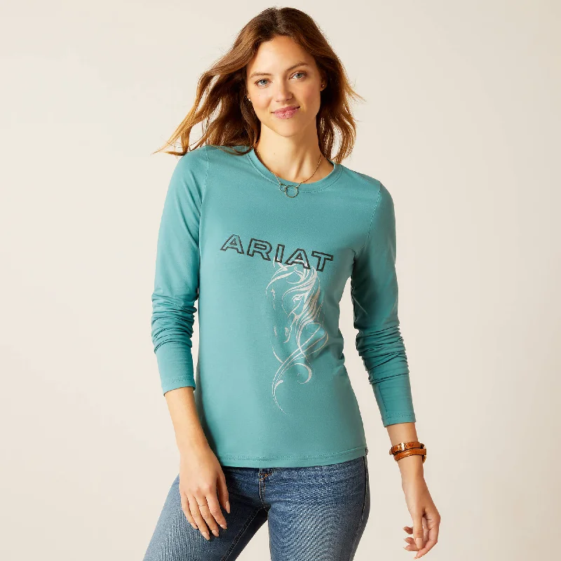 Muscle Women T Shirt for a Sporty and Casual LookWomen's Ariat Silhouette T-Shirt #10046502 Muscle Women T Shirt for a Sporty and Casual LookWomen's Ariat Silhouette T-Shirt #10046502
