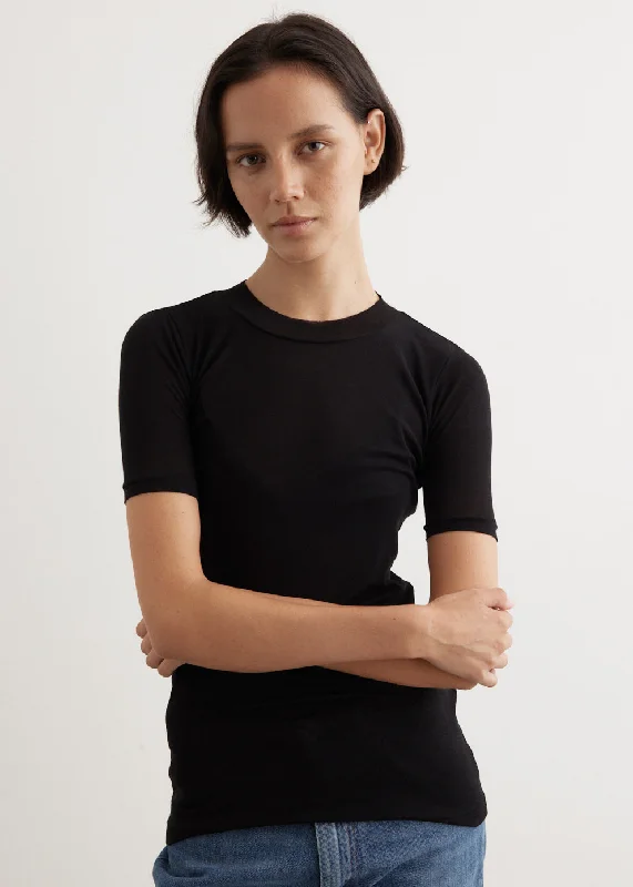 Striped Women T Shirt in a Classic PatternSuper High Gauge Sheer Rib T-Shirt