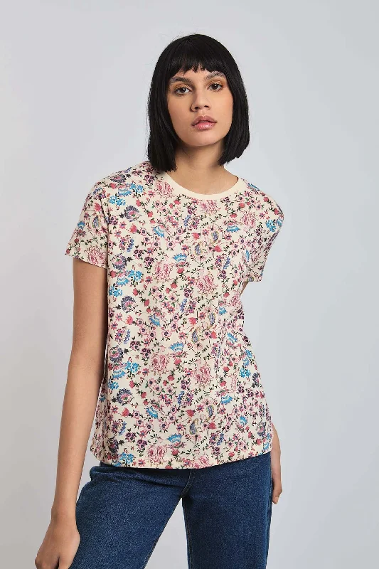 Graphic Print Women T Shirt for a Trendy StatementWomen Shirt - Multicolor
