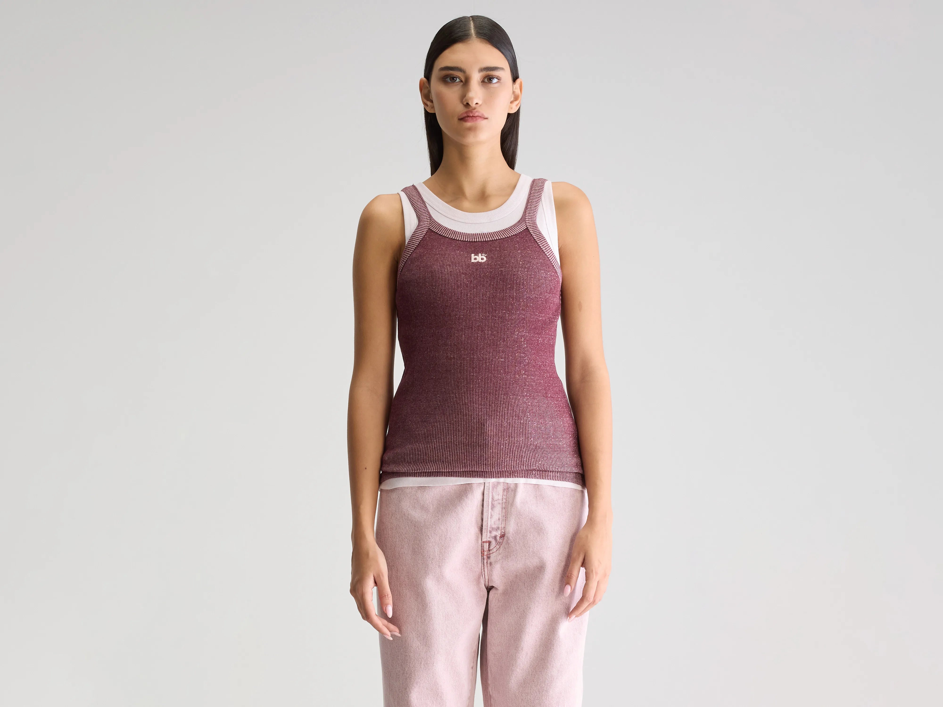 Crew Neck Women T Shirt with a Timeless DesignCeley slim tank top (251 / W / COMBO B)