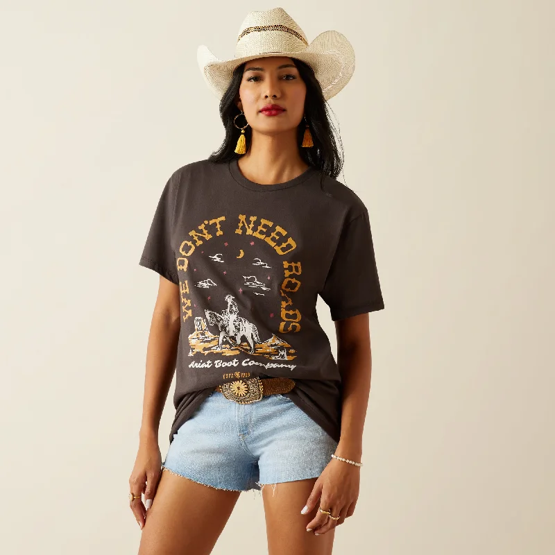 Ringer T Shirt Women with Retro - Inspired StripesWomen's Ariat No Roads T-Shirt #10055163 Ringer T Shirt Women with Retro - Inspired StripesWomen's Ariat No Roads T-Shirt #10055163