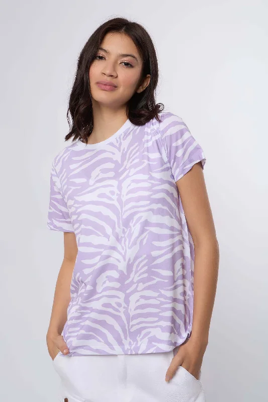 Distressed Women T Shirt with a Laid - Back AestheticT-Shirt