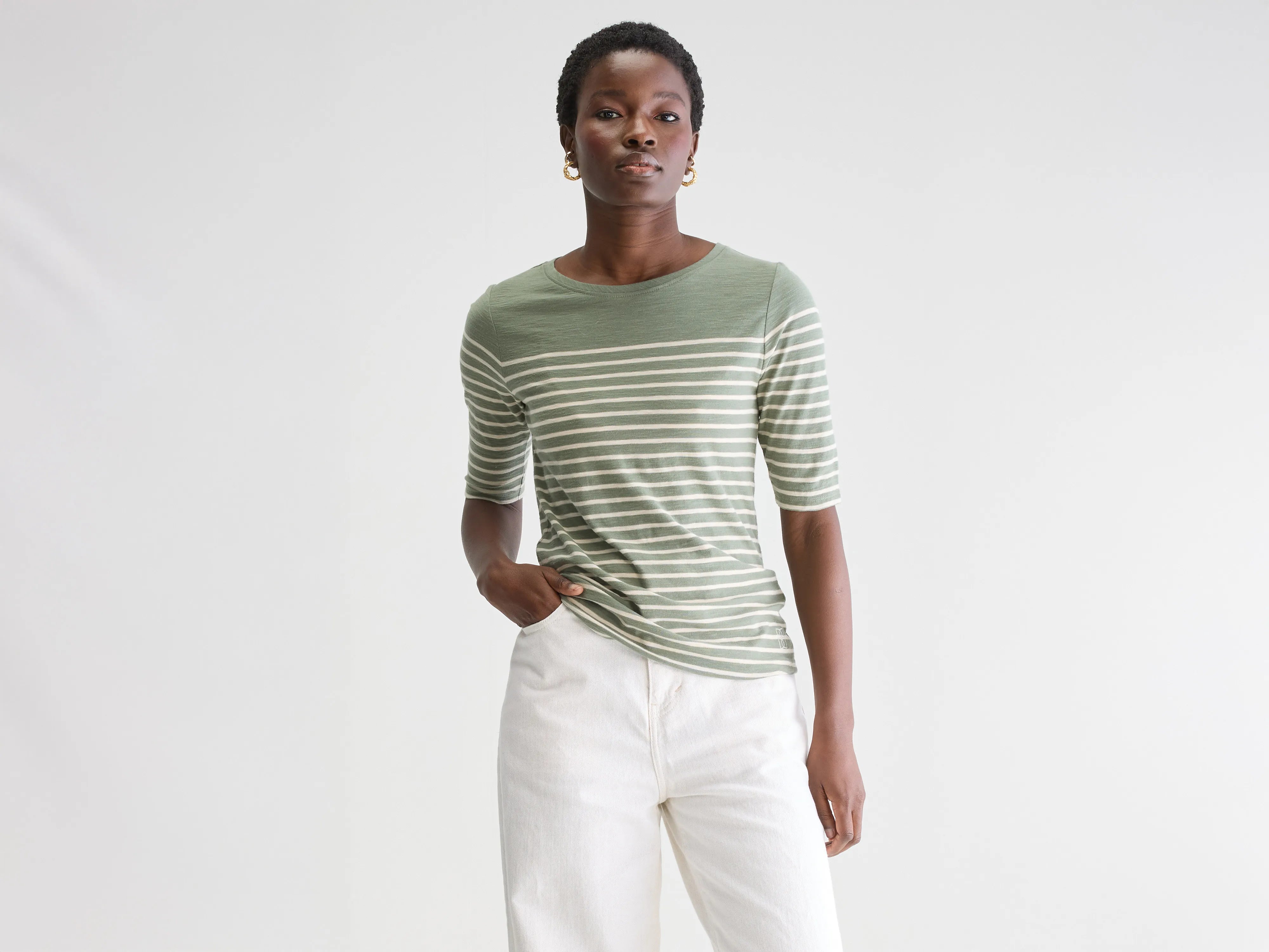 Striped Women T Shirt in a Classic PatternMias slim t-shirt (251 / W / STRIPE B)