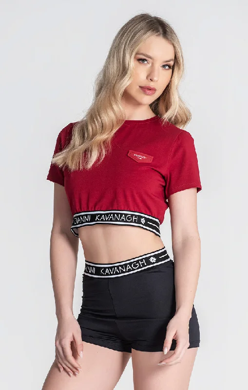Organic Cotton Women T Shirt for Eco - Conscious WearersBurgundy Core Elastic Tee