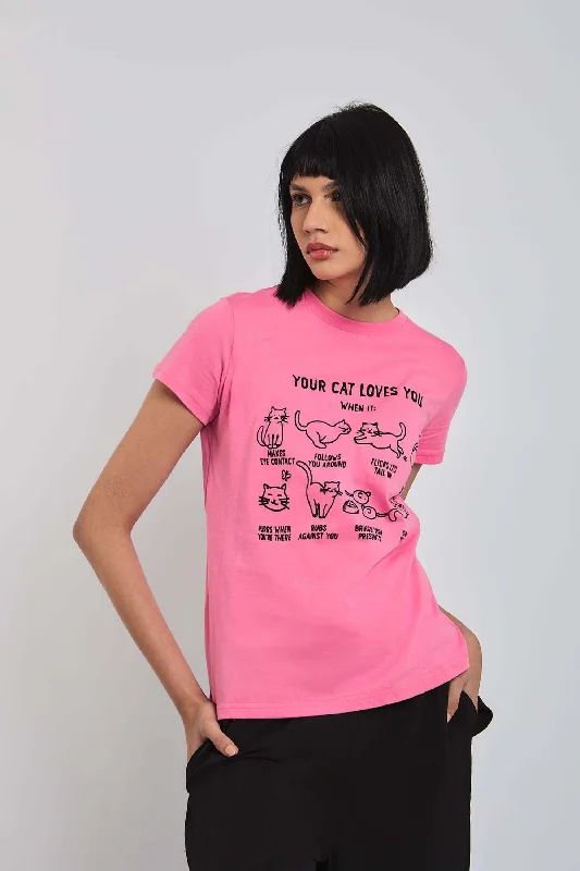 Sheer Women T Shirt for a Stylish and Alluring LookWomen T-Shirt Regular Fit T-Shirt With Short Sleeves Pink Sheer Women T Shirt for a Stylish and Alluring LookWomen T-Shirt Regular Fit T-Shirt With Short Sleeves Pink