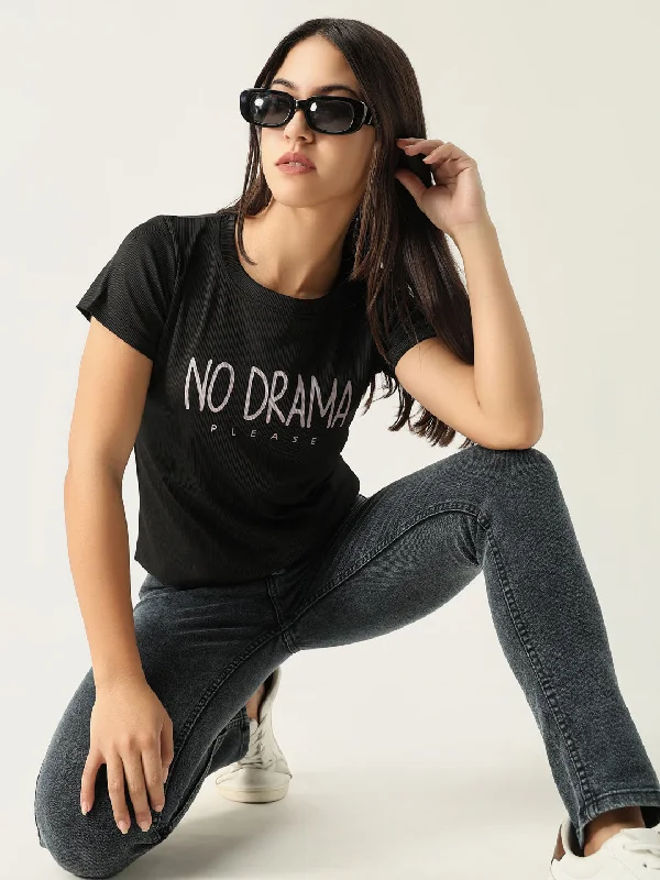 Sleeveless Women T Shirt for Summer ComfortWomen Graphic Black T Shirt