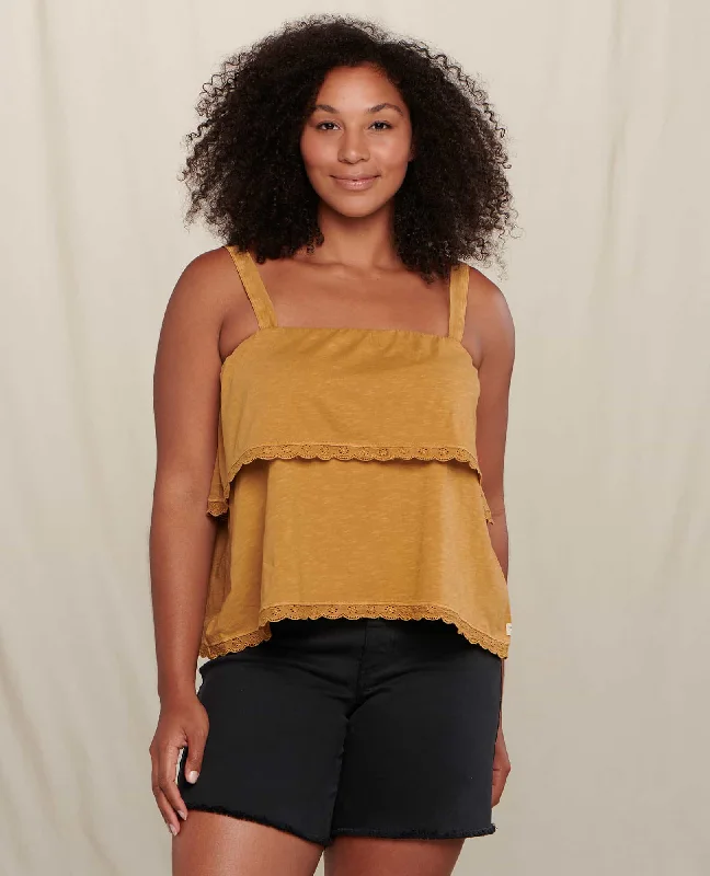 Sheer Women T Shirt for a Stylish and Alluring LookPrimo Tiered Eyelette Tank