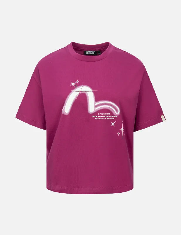 Tie - Dye Women T Shirt with a Bohemian VibeSeagull and Galaxy Print Drop Shoulder T-Shirt Tie - Dye Women T Shirt with a Bohemian VibeSeagull and Galaxy Print Drop Shoulder T-Shirt
