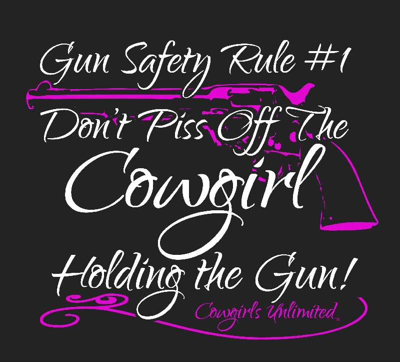 Embroidered Women T Shirt with Intricate DetailsWomen's Cowgirl Unlimited Safety T-Shirt #CG-1193 Embroidered Women T Shirt with Intricate DetailsWomen's Cowgirl Unlimited Safety T-Shirt #CG-1193