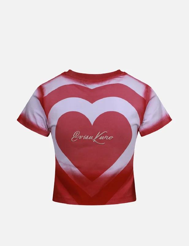 Distressed Women T Shirt with a Laid - Back AestheticGradient Sprayed Slim Cropped T-shirt Distressed Women T Shirt with a Laid - Back AestheticGradient Sprayed Slim Cropped T-shirt