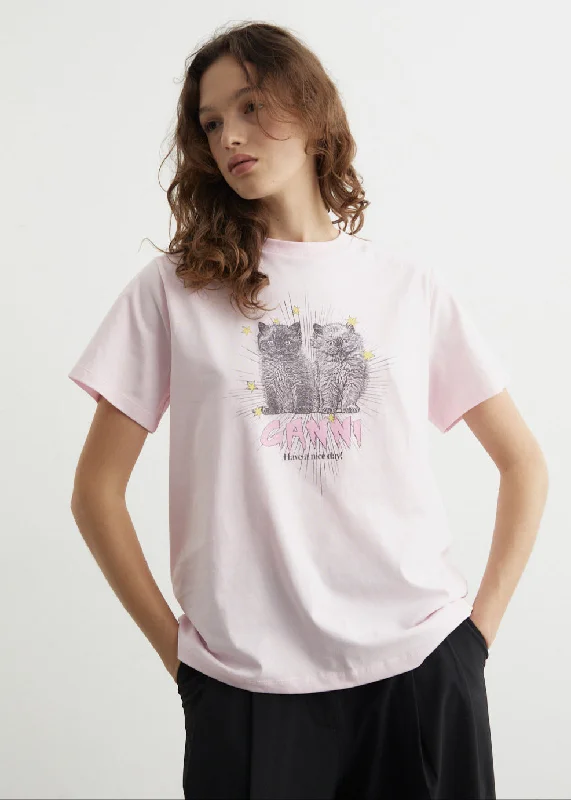 Sheer Women T Shirt for a Stylish and Alluring LookBasic Jersey Kittens Relaxed T-Shirt Sheer Women T Shirt for a Stylish and Alluring LookBasic Jersey Kittens Relaxed T-Shirt