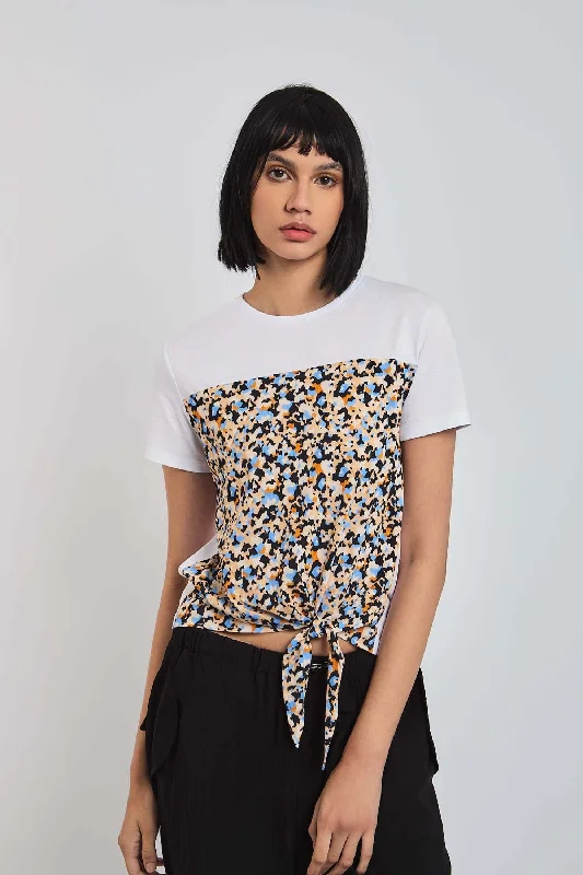 Distressed Women T Shirt with a Laid - Back AestheticT-Shirt