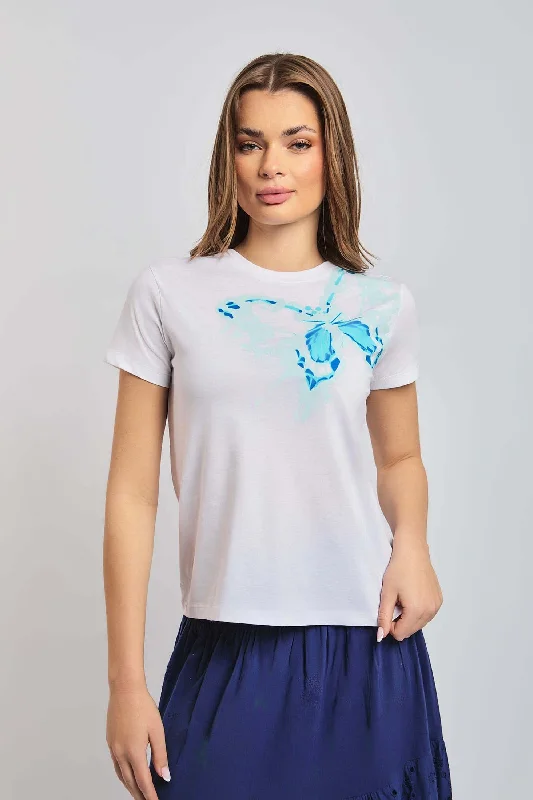 Long Sleeve Women T Shirt for Cooler WeatherWomen Shirt - White
