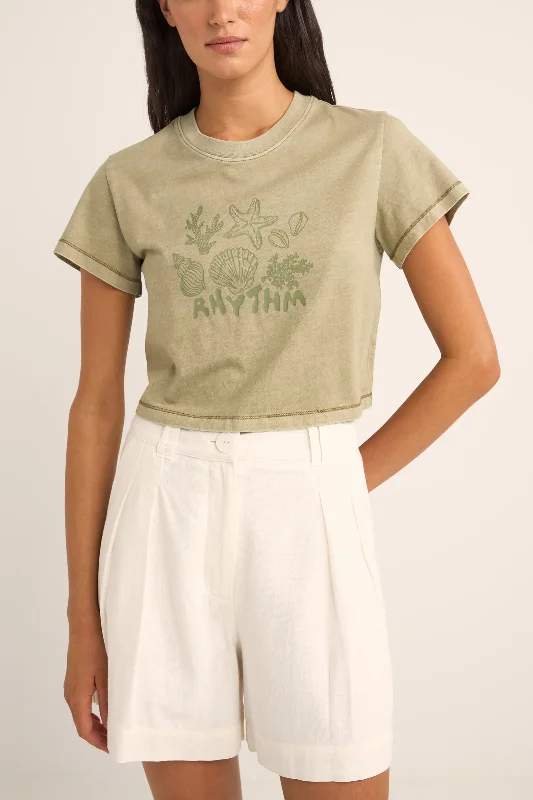 Sheer Women T Shirt for a Stylish and Alluring LookBeachcomber Crop Crew Tee Ivy