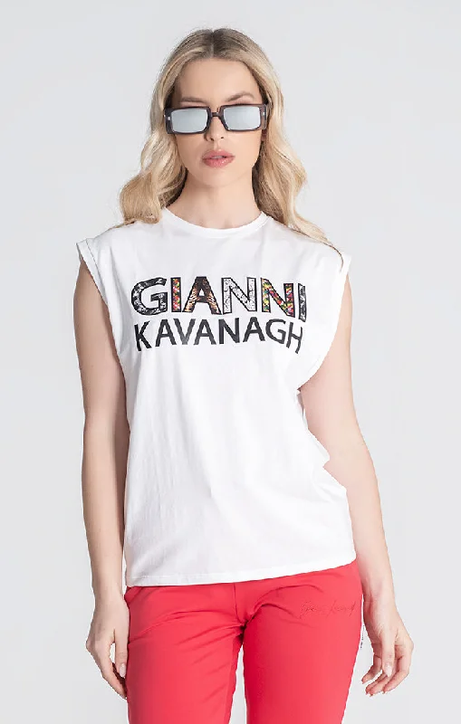 Muscle Women T Shirt for a Sporty and Casual LookWhite Amazonia Top