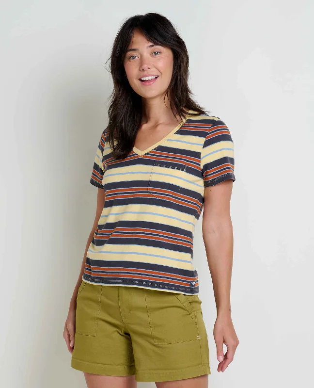 Graphic Print Women T Shirt for a Trendy StatementGrom V-Neck Tee