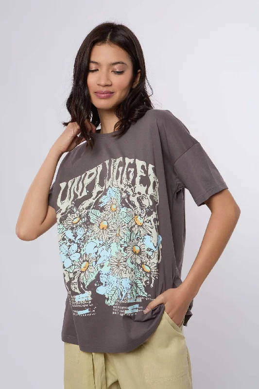 V - Neck Women T Shirt to Enhance the NecklineWomen Shirt - Grey