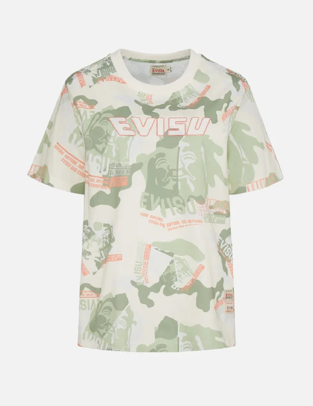 Tie - Dye Women T Shirt with a Bohemian VibeAllover Godhead Camouflage Print Boyfriend T-Shirt Tie - Dye Women T Shirt with a Bohemian VibeAllover Godhead Camouflage Print Boyfriend T-Shirt