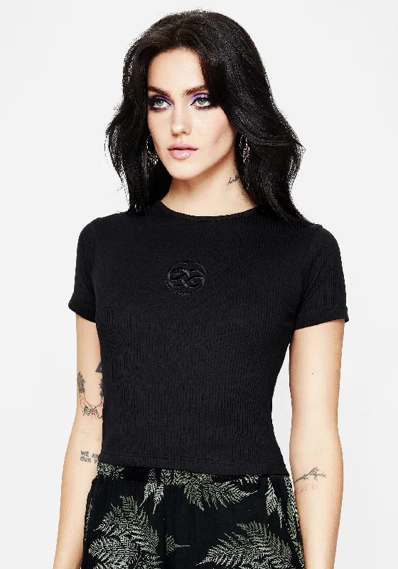 Embroidered Women T Shirt with Intricate DetailsVitra Embroidered Crop Top