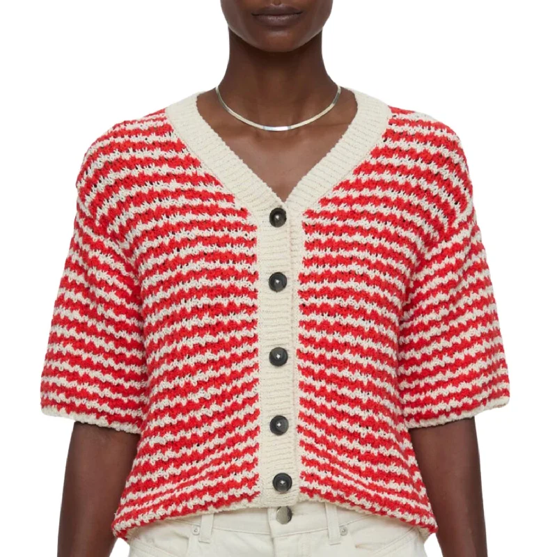High - Low Hem Women's Cashmere - Blended SweatersCrochet Cardigan In Arabiata