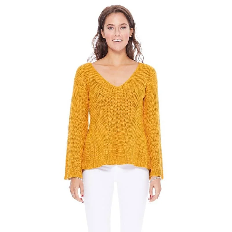 Light Weight Bell Sleeve All Season Sweater Top MK8232 (S-L)