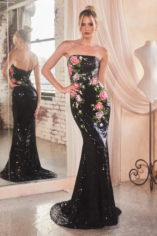 Strapless maxi dresses for a beachside vacation Cinderella Divine CD811 Formal Long Prom Dress
