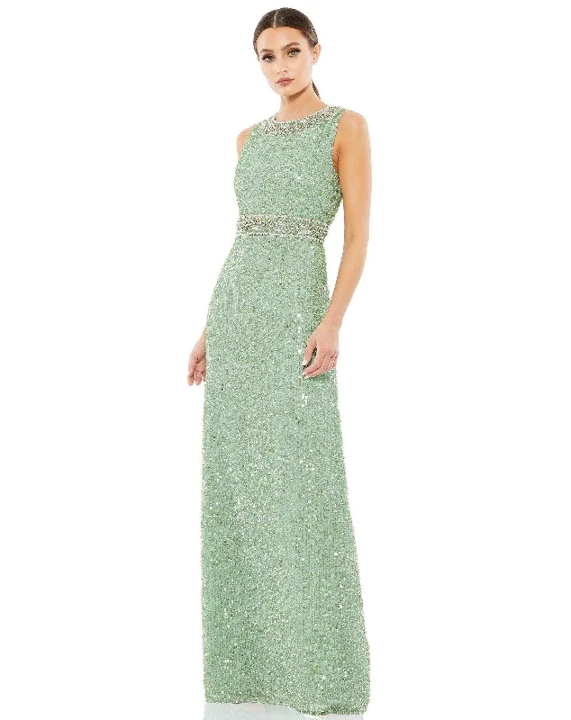 Maxi dresses with cold - shoulder cutouts for a trendy look Mac Duggal 10839 Long Sleeveless Formal Dress