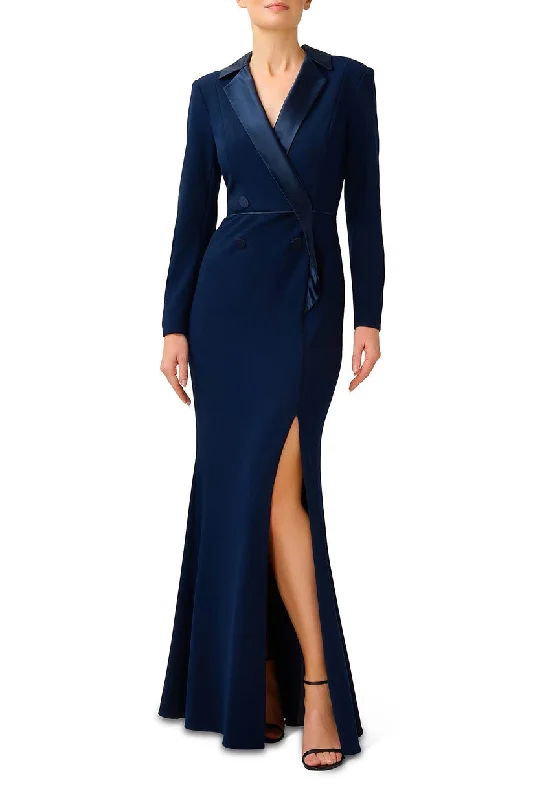 Printed maxi dresses with abstract patterns for an artistic look Adrianna Papell AP1E208437 Fitted Long Sleeve Formal Dress