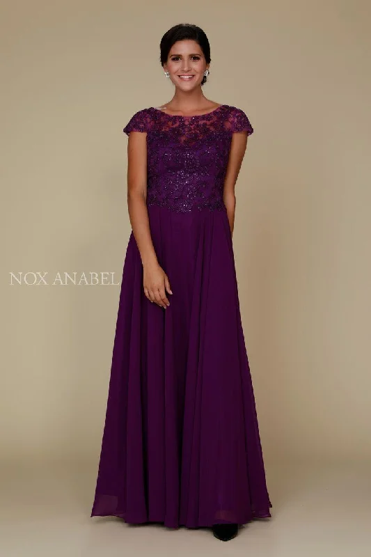 Polyester maxi dresses for easy - care and durability Long Formal Mother of the Bride Dress