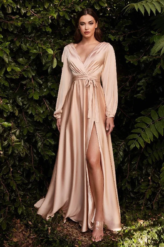 Maxi dresses with a cinched waist for a defined silhouette Cinderella Divine CD7475 Formal Long Sleeve Dress Evening Gown Nude Maxi dresses with a cinched waist for a defined silhouette Cinderella Divine CD7475 Formal Long Sleeve Dress Evening Gown Nude
